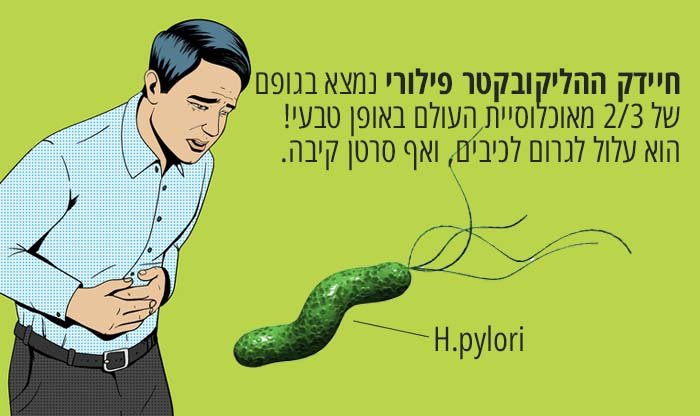 הליקובקטר פילורי: גורמים, תסמינים ודרכי טיפול